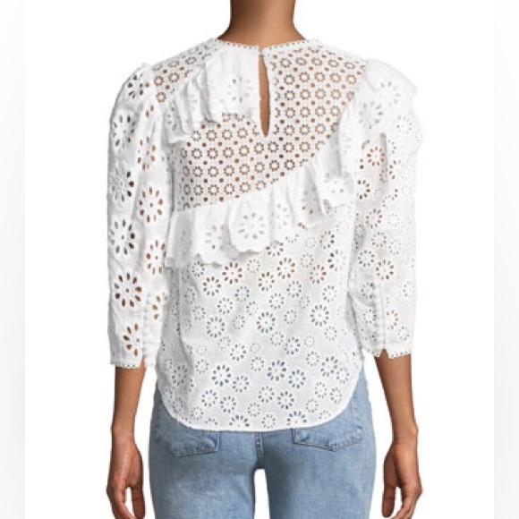 Sea New York Edie Eyelet lace 3/4 sleeve top - Picture 2 of 3